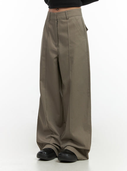 cotton-wide-fit-trousers-co414 / Beige