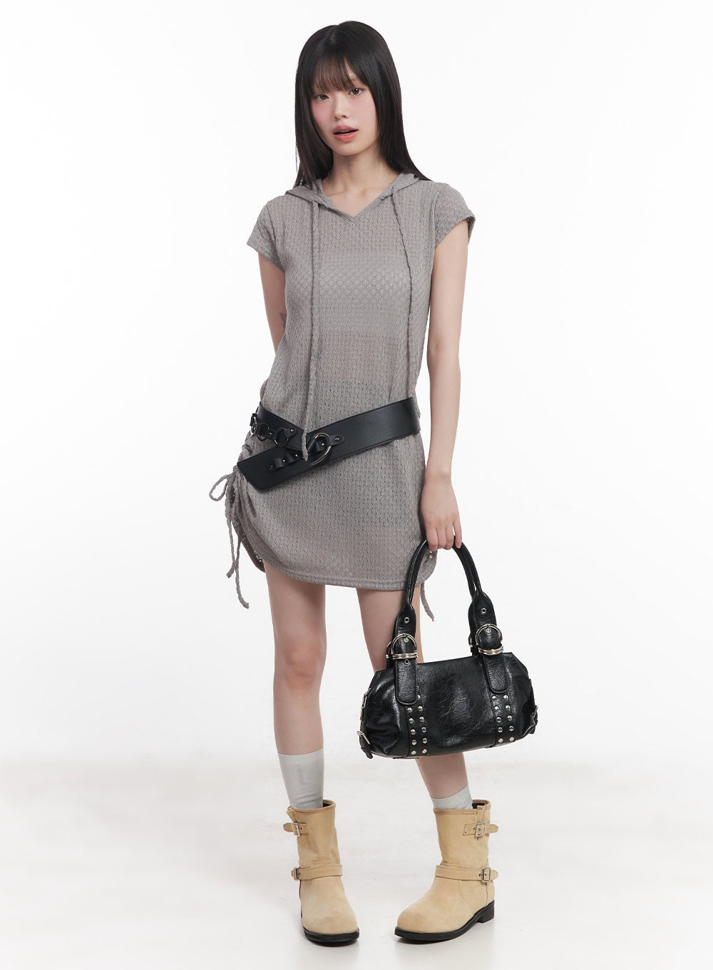 loose fitting mini dress Women's Frilled Mini Dress