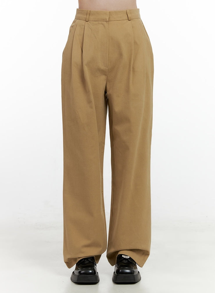 cotton-wide-leg-trousers-on408 / Beige