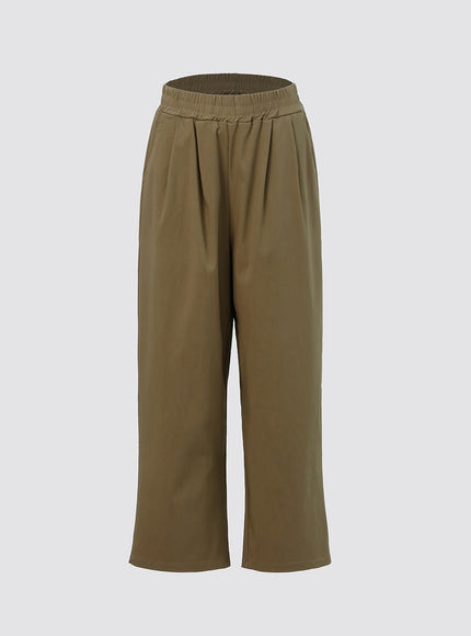 banded-wide-pants-io312 / Beige