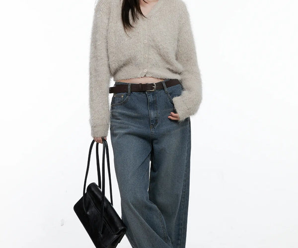 Soft Knit Crop Cardigan CO503 - Feminine style | LEWKIN