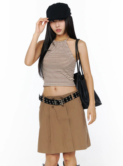 striped-halter-crop-top-cu515 / Beige