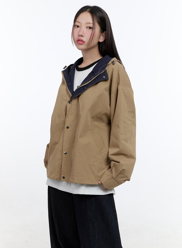 classic-cotton-hooded-jacket-cs406 / Beige