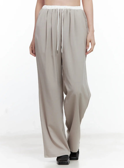 comfy-layered-drawstring-pants / Beige