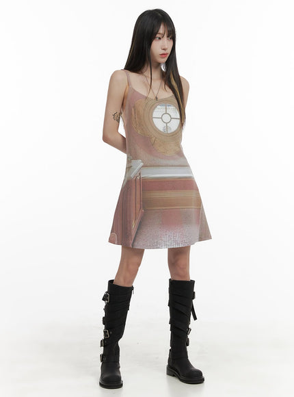 graphic-muse-mini-dress-oa426 / Beige