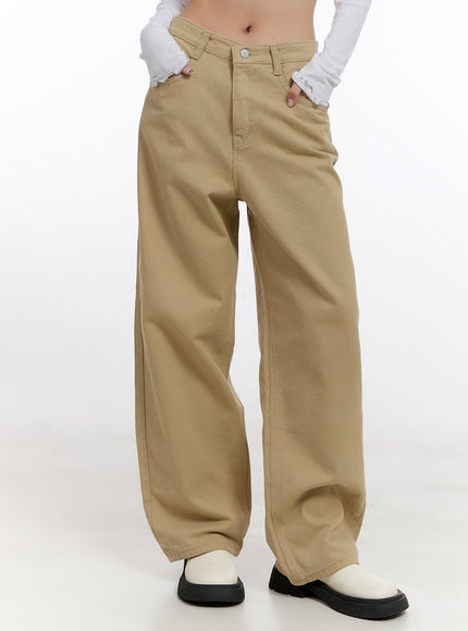 solid-wide-leg-trousers-cn421 / Beige