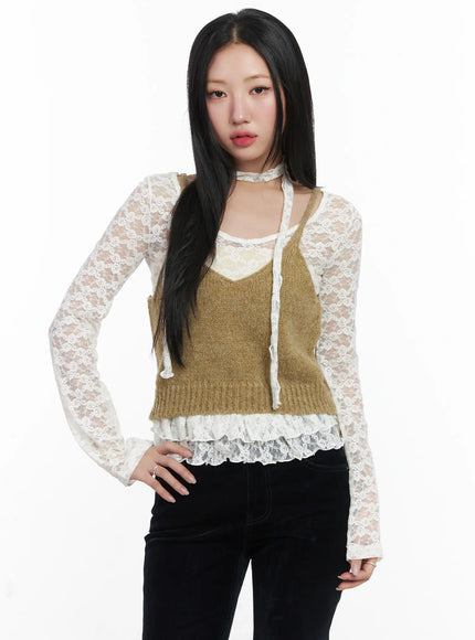 knit-crop-tank-top-cd529 / Beige