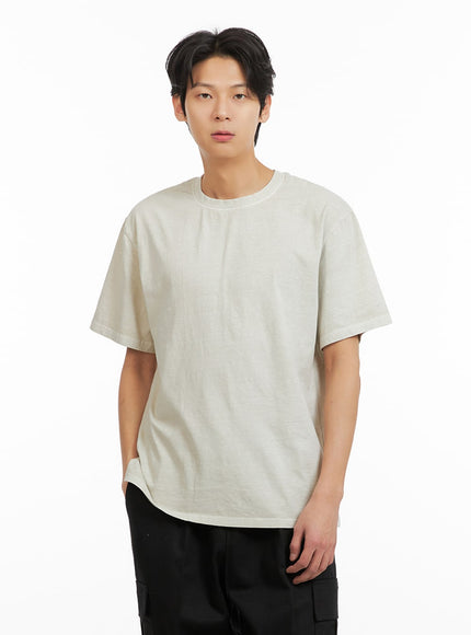 mens-basic-crew-neck-t-shirt-ia402 / Beige