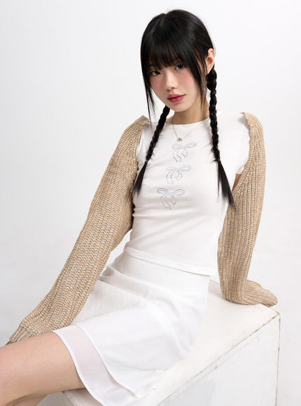 classic-cropped-knit-bolero-cm415 / Beige