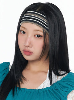 striped-knit-headband-cy513 / Beige