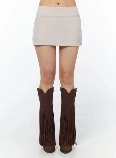 low-rise-h-line-mini-skirt-iu509 / Beige