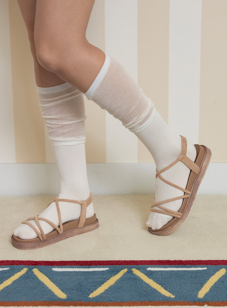 multi-strap-flat-sandals-oy427 / Beige