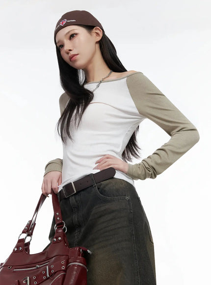 basic-raglan-long-sleeve-top-ij528 / Beige