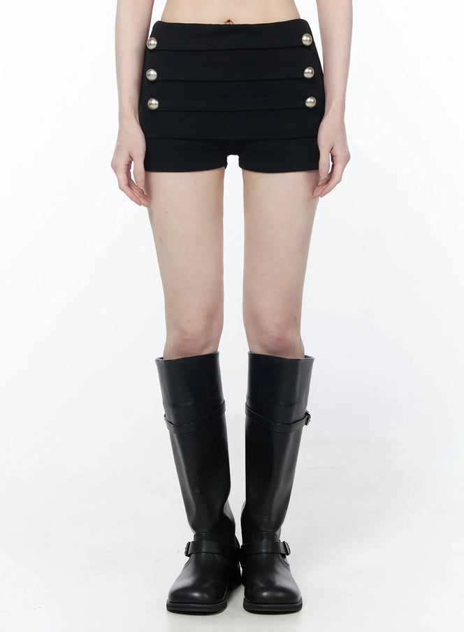 button-accent-mini-shorts-iu512 / Black