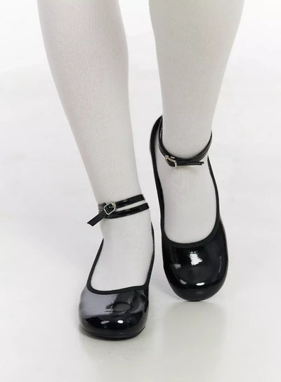 double-strap-ballet-flats-im502 / Black