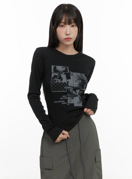 graphic-bliss-long-sleeve-cs403 / Black