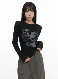 graphic-bliss-long-sleeve-cs403 / Black