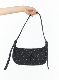 polka-dot-two-pocket-shoulder-bag-iu508 / Black