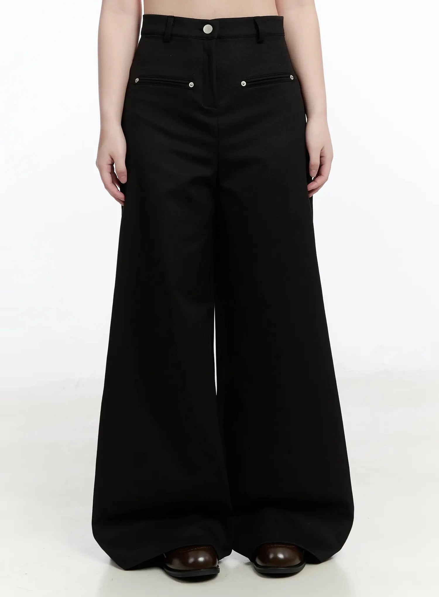 keila-high-waist-baggy-jeans-im513 / Black