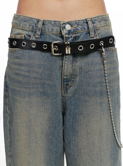 eyelet-chain-belt-co513 / Black