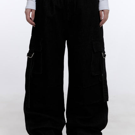 cargo-denim-baggy-pants-cj509 / Black