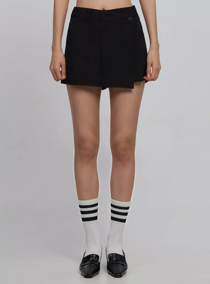chic-wrap-mini-skort-id504 / Black