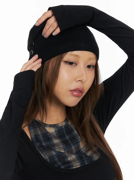 black-strap-beanie-in528 / Black