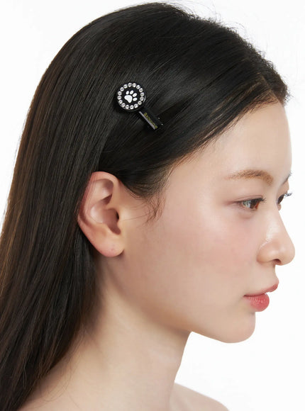 crystal-hair-clip-cj512 / Black