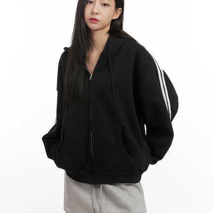 cozycomfort-cotton-zip-up-sweatshirt-cn428 / Black