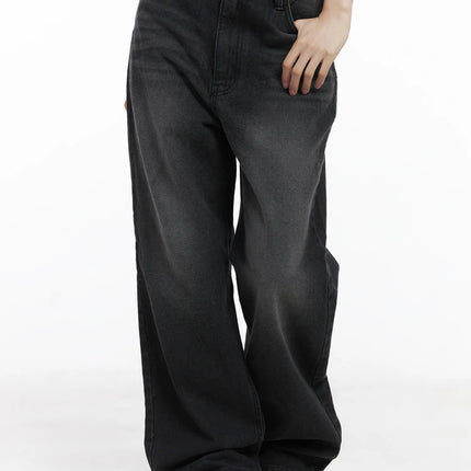 anita-washed-wide-leg-jeans-cj506 / Black