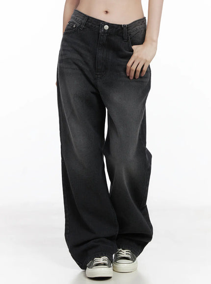 anita-washed-wide-leg-jeans-cj506 / Black