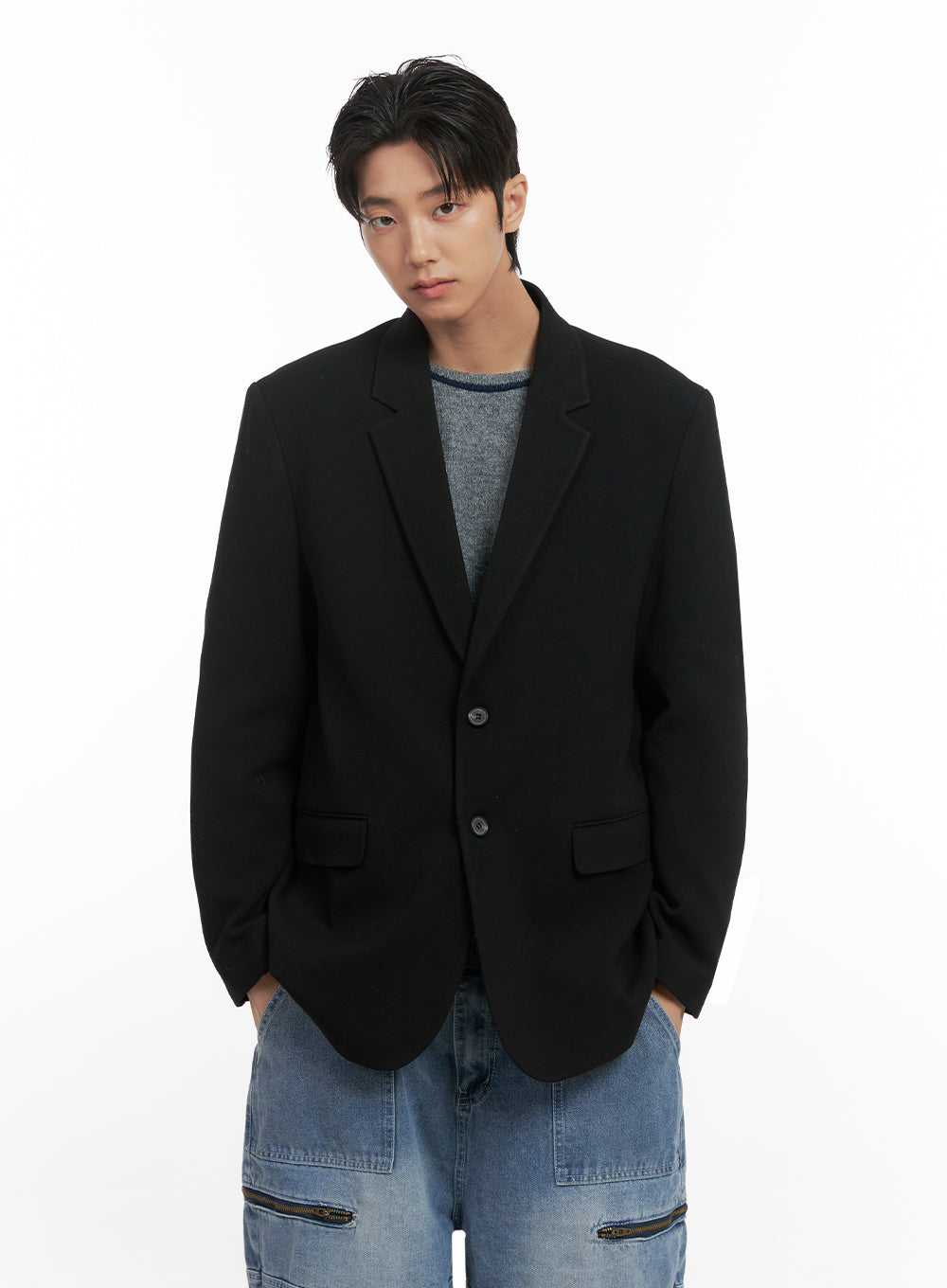 mens-oversized-blazer-id406 / Black