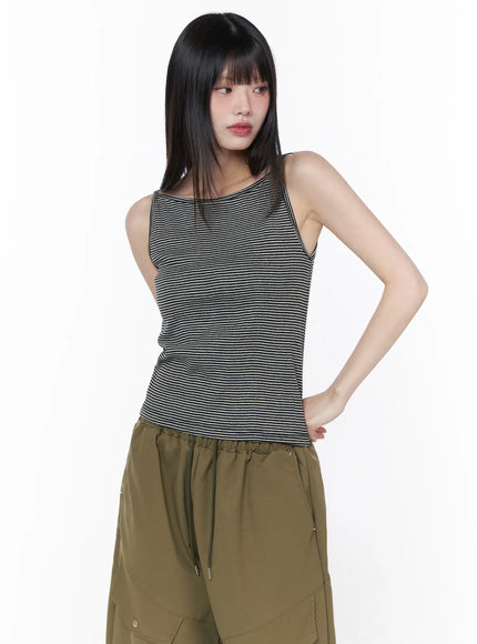 stripe-tank-top-cu519 / Dark gray