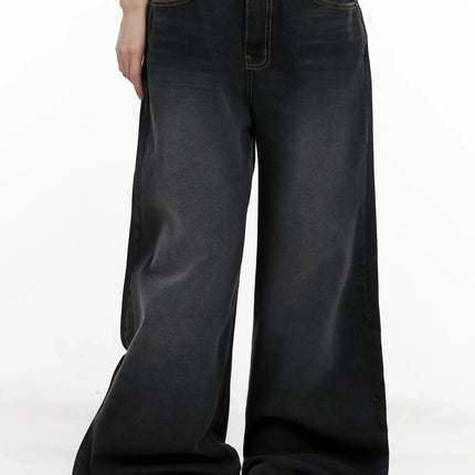 iu-vintage-black-baggy-jeans-il528 / Black