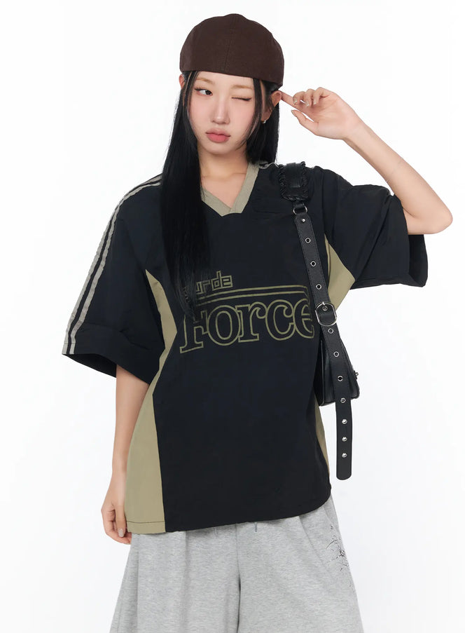 oversized-track-t-shirt-cy513 / Black