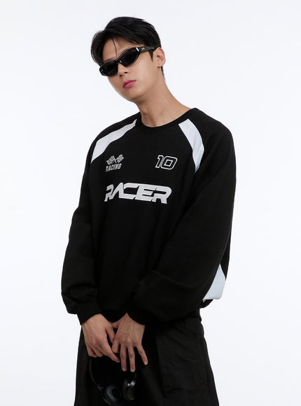 mens-oversized-raglan-sweatshirt-ig428 / Black