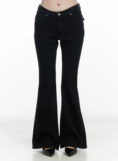 wonwoo-studded-bootcut-jeans-if520 / Black