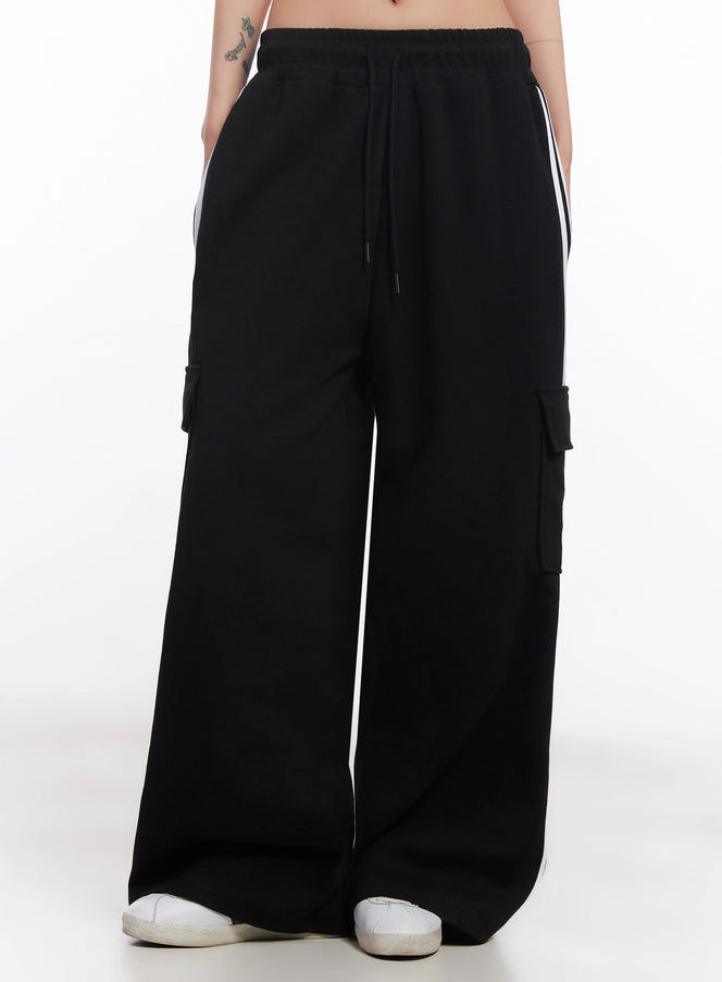 classic-striped-sweatpant-joggers-ic503 / Black