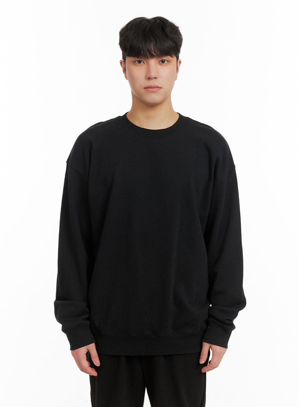 mens-basic-crewneck-sweatshirt-ia402-black / Black