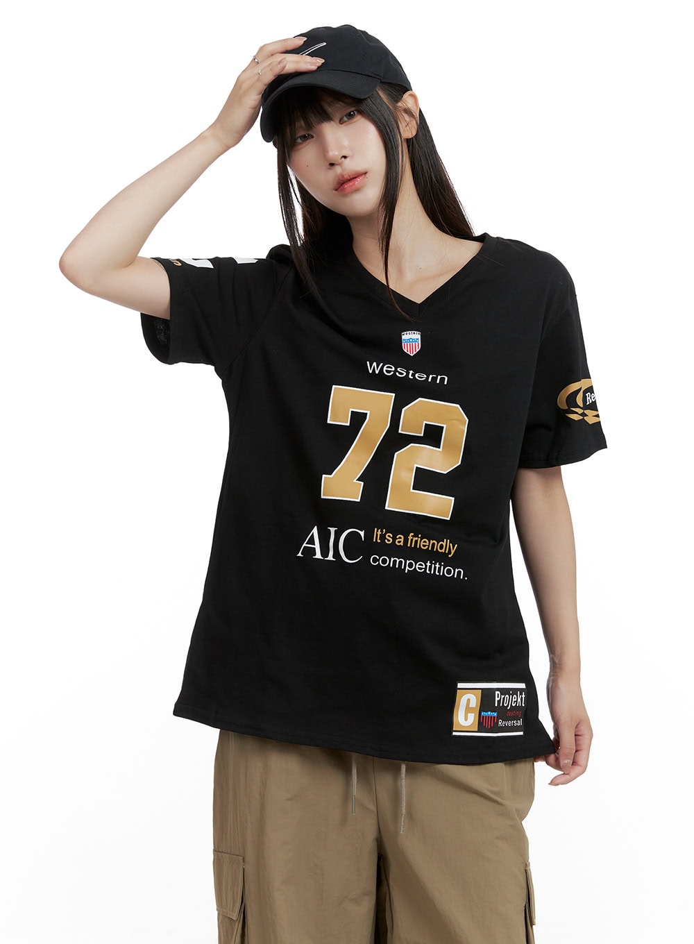 oversized-graphic-t-shirt-cl424 / Black