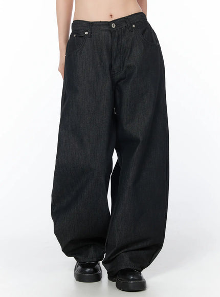 anaiyah-non-fade-wide-leg-jeans-cy508 / Black