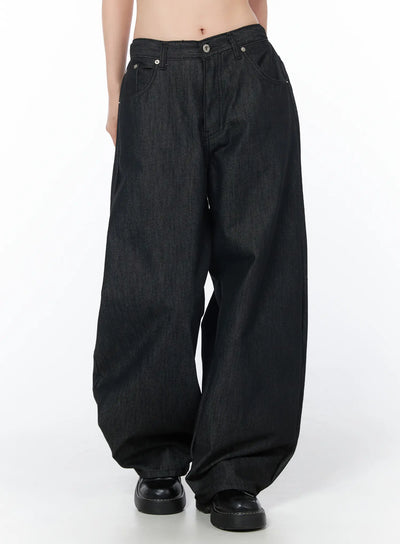 anaiyah-non-fade-wide-leg-jeans-cy508 / Black