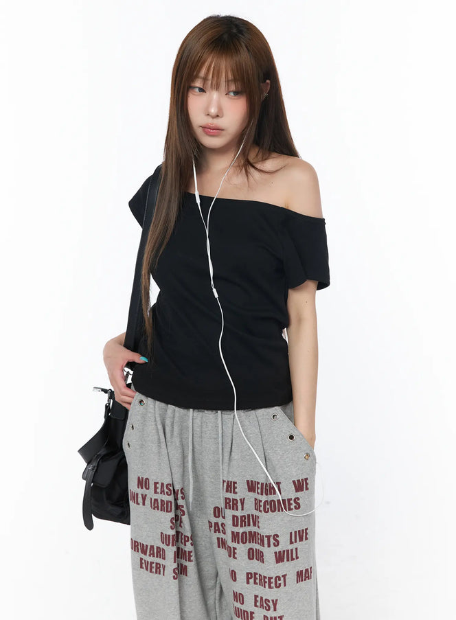 basic-boat-neck-short-sleeve-tee-cy529 / Black
