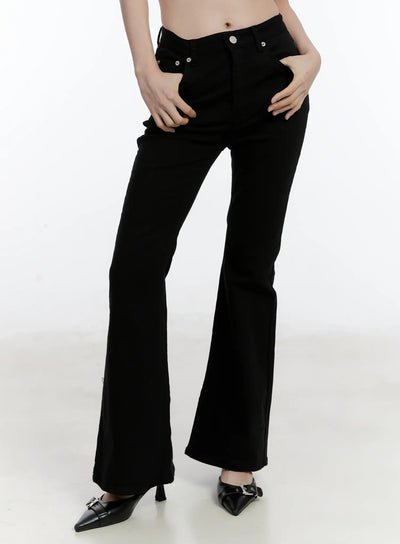 fleece-lined-bootcut-pants-id510 / Black