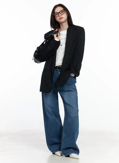 oversized-blazer-jacket-if524 / Black