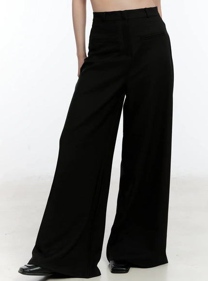 double-pocket-wide-slacks-id510 / Black