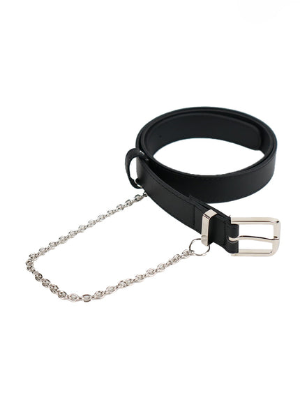 chain-layered-buckle-belt-if421 / Black