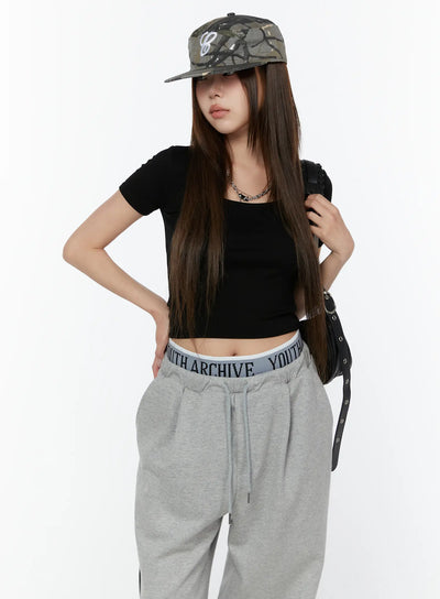 basic-u-neck-crop-tee-cy518 / Black