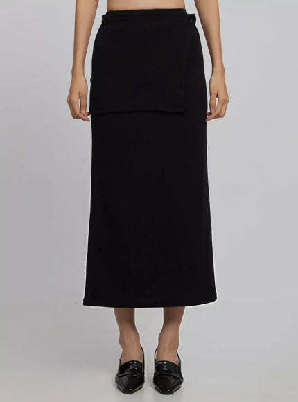 wrap-maxi-skirt-id516 / Black