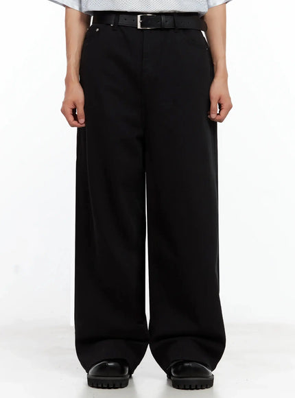 mens-relaxed-fit-cotton-pants-il516 / Black